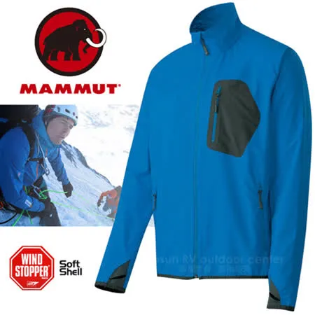 【瑞士 MAMMUT 長毛象】男款 Windstopper 防風抗水機能外套 _ 1010-13560-5528 藍