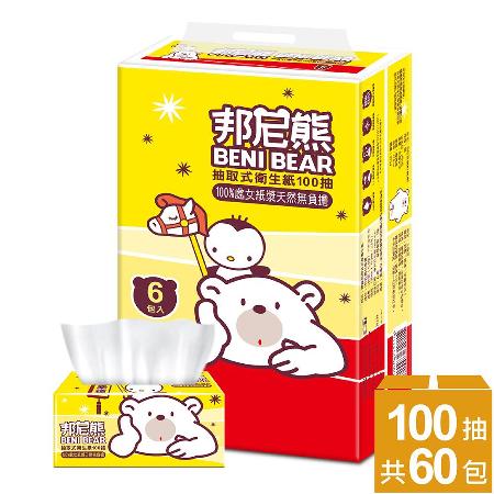 BeniBear邦尼熊
衛生紙100抽6包10袋