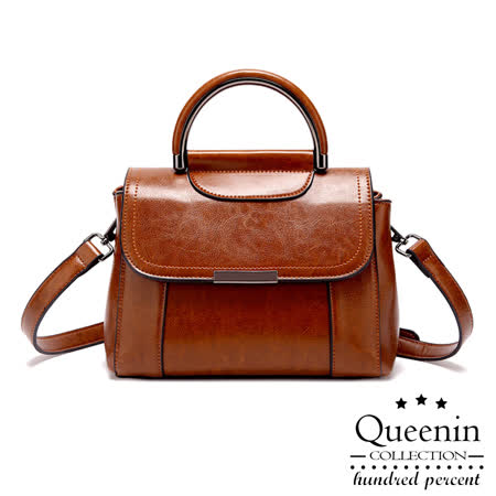 DF Queenin
仿油蠟皮革手提斜背包