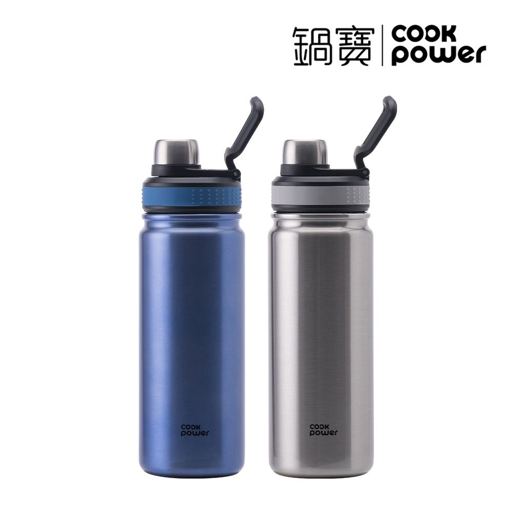 【CookPower 鍋寶】超真空運動保溫瓶700ml二入組 (多色任選) 星際銀2入