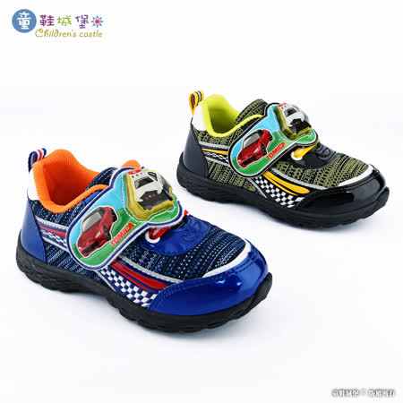 童鞋城堡- 警車電燈 透氣運動鞋 Tomica多美汽車 TM6924-藍 / 黑 (二色)