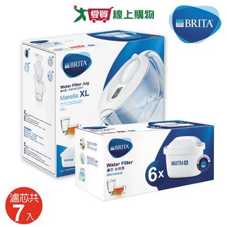 德國BRITA 馬利拉濾水壺-白(1壺7芯)