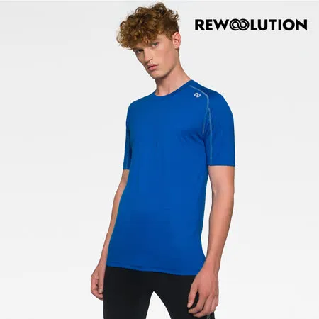 【Rewoolution】男HERO 140g短袖T恤[寶藍] 