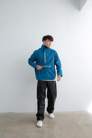 OutPerform-揹客 Packerism 套式背包款衝鋒雨衣(含雨褲)-日本藍