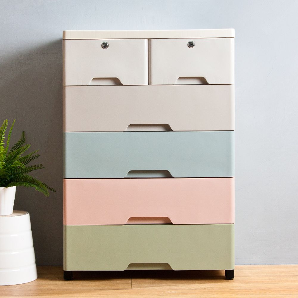 【Mr.box】56大面寬-時尚五層抽屜式收納櫃-附鎖附輪 三色可選