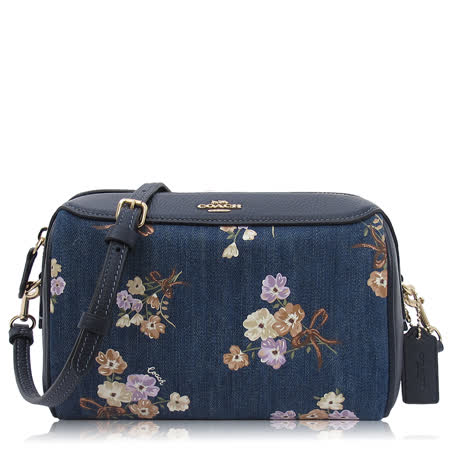 COACH 
牛仔布彩繪花波士頓包
