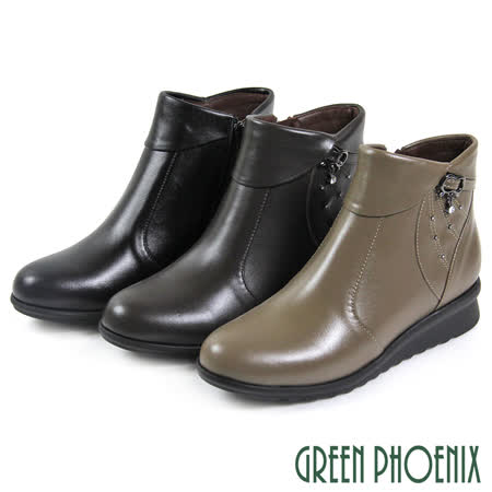 GREEN PHOENIX
水鑽全真皮小坡跟短靴