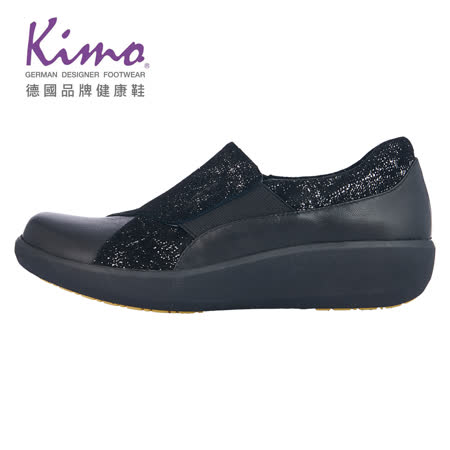 【Kimo德國品牌健康鞋】閃耀拼接山羊皮舒適休閒鞋 女鞋(黑 KBJWF087233)