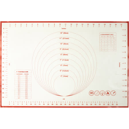 《Premier》測量矽膠烤墊(紅白60cm)