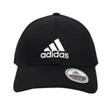 ADIDAS 帽 BBALL CAP COT 電繡LOGO 可調式 運動帽 老帽 黑白 - FK0891