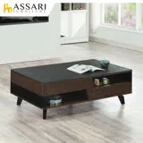 ASSARI-科爾天然岩燒玻璃4.3尺大茶几(寬130x深70x高44cm)