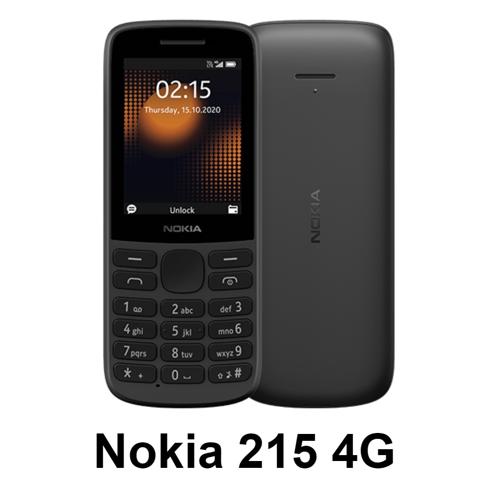 Nokia 215 4G 64MB/128MB 經典直立機_黑(贈手機收納袋)