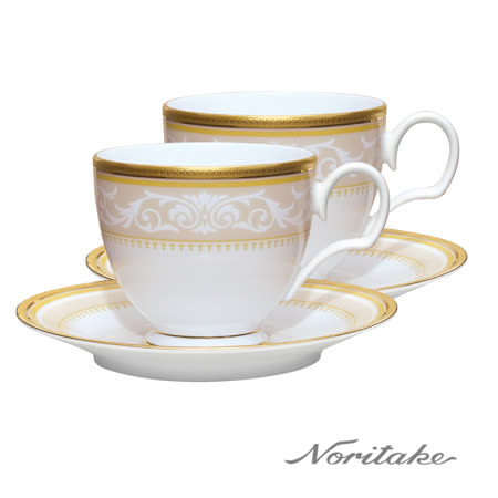 【日本Noritake】皇家花園金邊咖啡對杯禮盒