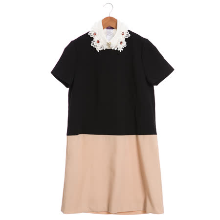 JESSICA 個性穿搭雙色造型洋裝 (黑)