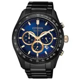 CITIZEN 星辰 光動能自信潮流限定款三眼競速計時男錶-黑x藍/43mm(CA4458-88L)