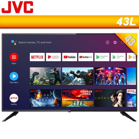 JVC 43吋FHD Android TV連網液晶顯示器43L_送矽膠隔熱組+HDMI線2.0版