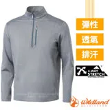 【荒野 WildLand】男新款 4D登山彈性耐磨保暖排汗衣(四向全彈.柔適內刷毛)/0A62606-90 深灰