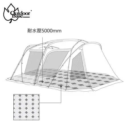 【Outdoorbase】Skypainter 彩繪天空帳4D帳篷專用地布-23182