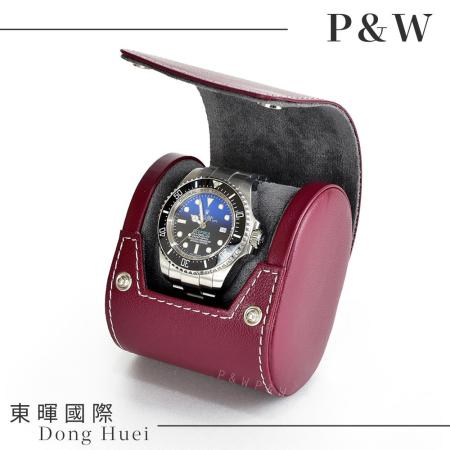 【真皮材質】1支/1格/1入裝 大錶適用 手工精品 錶盒