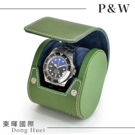 【真皮材質】1支/1格/1入裝 大錶適用 手工精品 錶盒