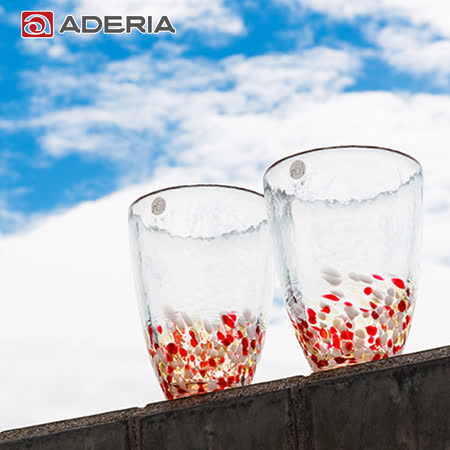 【ADERIA】日本進口津輕系列漸層花瓣玻璃對杯禮盒300ML