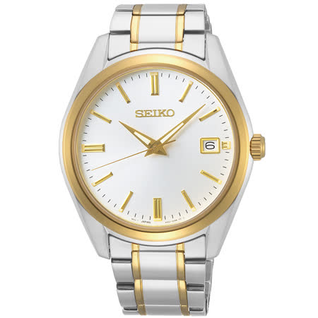 SEIKO 精工都會現代大三針時尚男錶-銀x金/39mm 6N52-00A0KS(SUR312P1