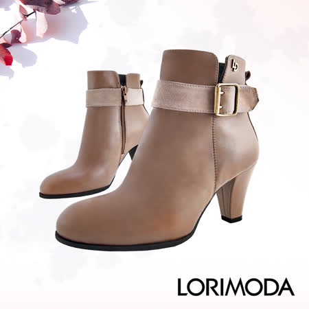 LORIMODA
扣環飾帶真皮短靴