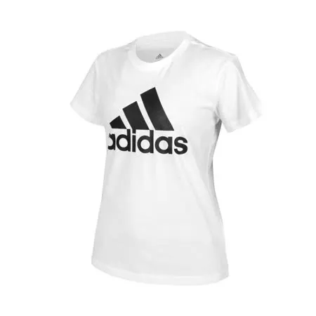 (女) ADIDAS 短袖T恤-亞規 純棉 休閒 慢跑 上衣 愛迪達 白黑