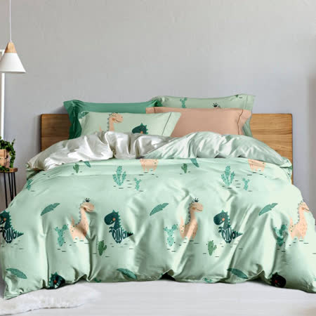 LAMINA 恐龍樂園 100%天絲枕套床包組 單人