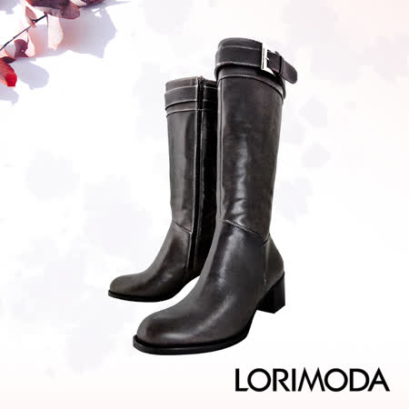 LORIMODA
金屬扣環真皮中跟長靴