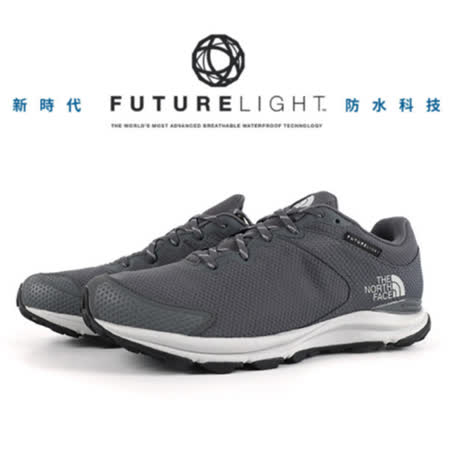【美國 The North Face】男新款 FUTURELIGHT 防水透氣避震登山健行鞋(防扭後跟穩定技術)/4OA5-H7L 鋅灰/斑點灰 N