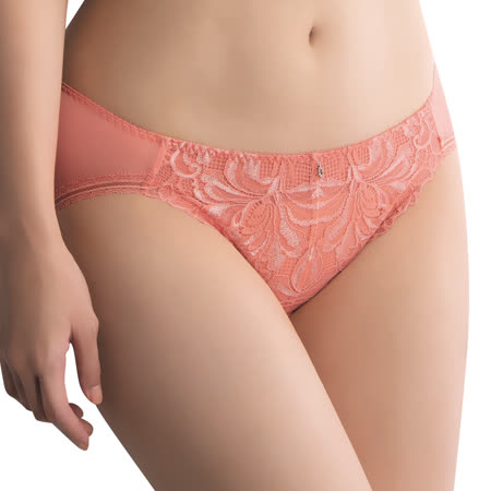 【思薇爾】撩波鳶尾花系列M-XXL蕾絲低腰三角內褲(霓粉橘)