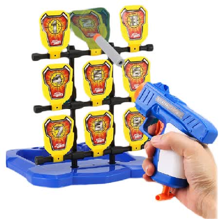【孩子國】懸掛九宫格標靶+安全軟彈槍套組 /互動射擊玩具