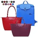 LONGCHAMP Le Pliage Club系列刺繡摺疊後背/肩背/手提水餃包(多款選)