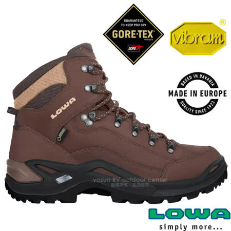 【德國 LOWA】男新款 歐洲製造 RENEGADE GTX 中筒防水透氣多功能健行鞋_登山鞋(Gore-Tex 無縫牛皮+黃金大底)_LW310945-0442 咖啡棕