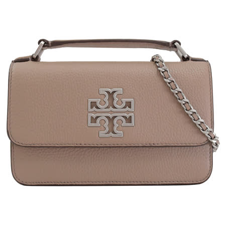 TORY BURCH 73509 Britten雙T LOGO牛皮兩用包.灰