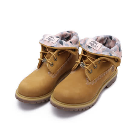 TIMBERLAND 磨砂革拼接反折中筒靴 黃 A2MF6 女鞋