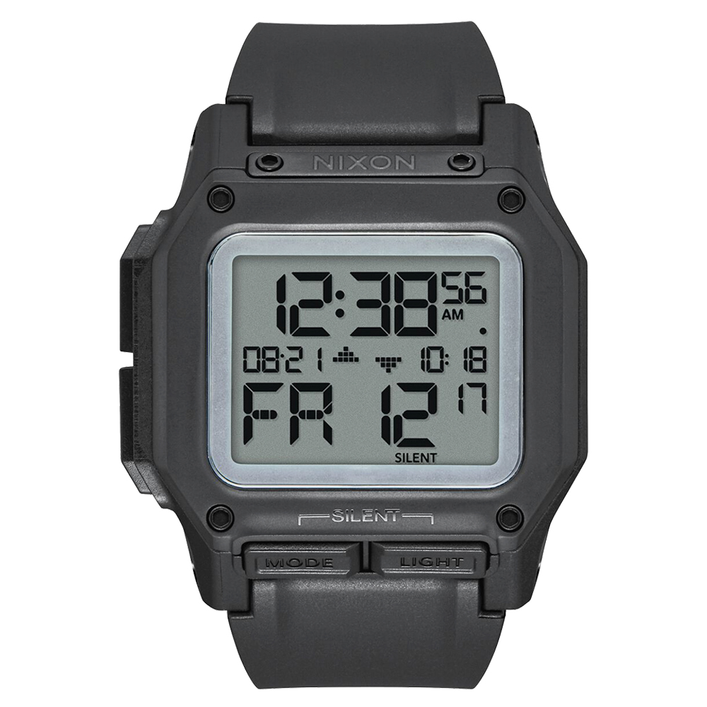 NIXON THE REGULUS 時代科技多功能電子腕錶-黑X白底-A1180-867