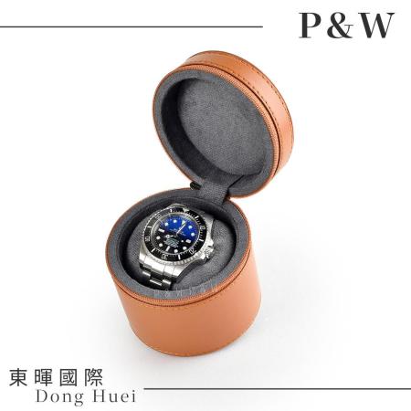 【棕色皮革】1支/1格/1入裝 大錶適用 手工精品 錶盒