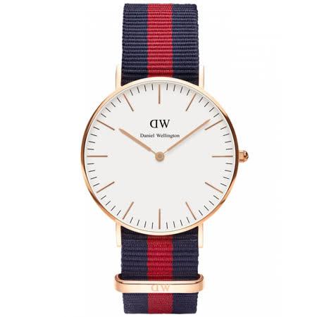 DW Daniel Wellington
經典藍紅帆布錶帶-金框