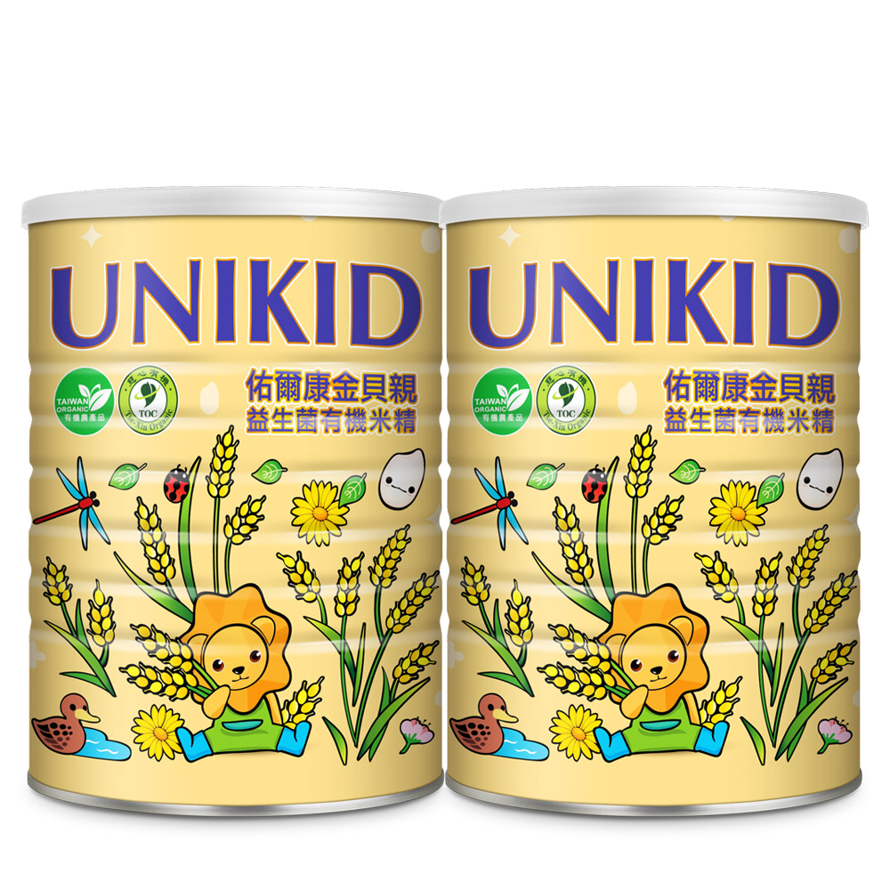 【UNIKID佑爾康金貝親】益生菌有機米精 450g（2罐/組）