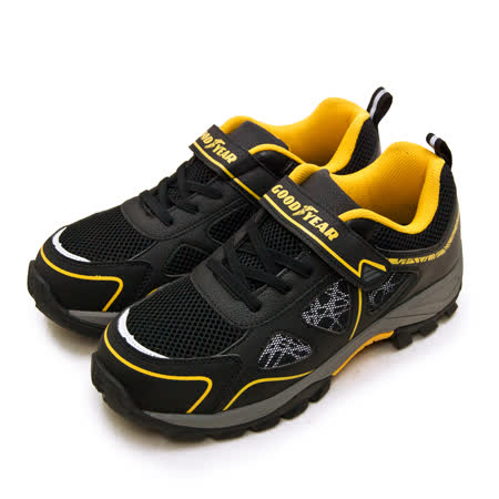 【男】GOODYEAR 固特異 透氣鋼頭防護認證安全工作鞋 極光系列 黑灰黃 03940