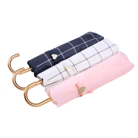 2mm 色膠抗UV 格紋滾邊輕量彎把手開傘 (2色)