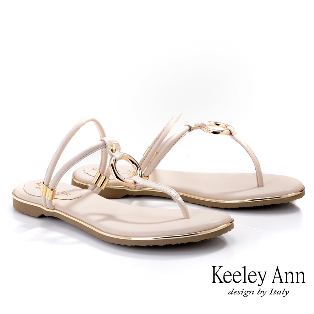 Keeley Ann夏季定番 MIT兩穿金屬飾釦涼拖鞋