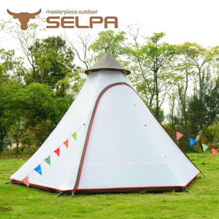 【韓國SELPA】升級款一房一廳 印地安帳(白色) 露營 帳篷 家庭帳 五人 大型