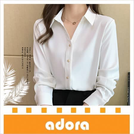 adora 高端緞面長袖磨毛雪紡衫