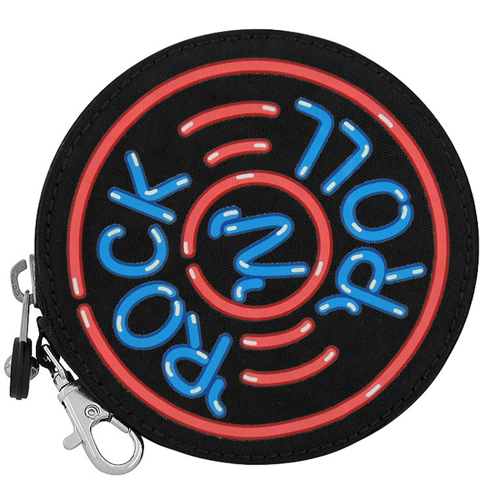KIPLING ROCK'N ROLL圓形鑰匙零錢包-黑色