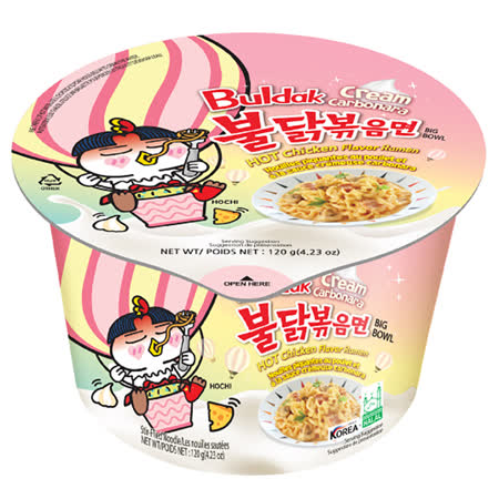 《韓國火辣雞》
鐵板炒麵碗麵-加倍奶油120g