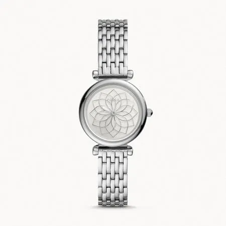 FOSSIL 白錶盤三針不鏽鋼女錶 ES4692