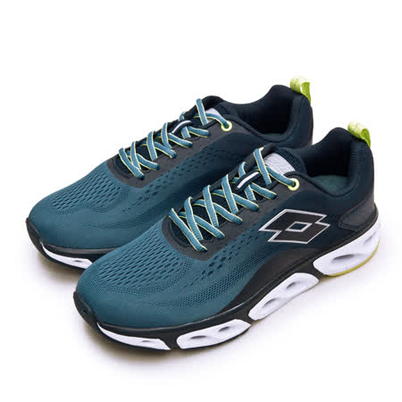 【男】LOTTO 專業風動慢跑鞋 AIR FLOW 4.0系列 藍螢綠 2136